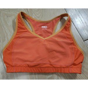 Nike Fit Dry Medium Orange Sports Bra Vented Mesh 8 - 10 No Pads